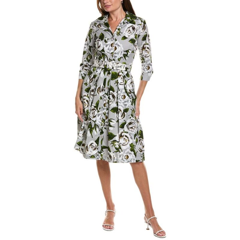 Samantha Sung Womens Audrey Shirtdress, Grey
